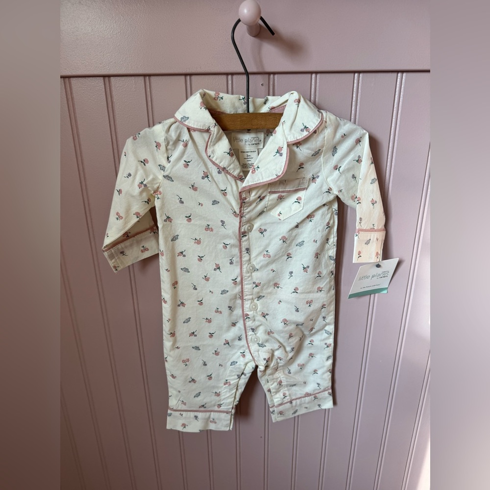 Little Planet Carters 3 month butterfly and floral organic girl pajamas